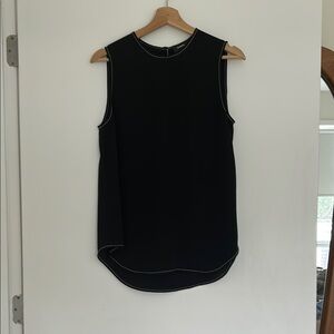 Theory Black Sleeveless Silk Tank Top